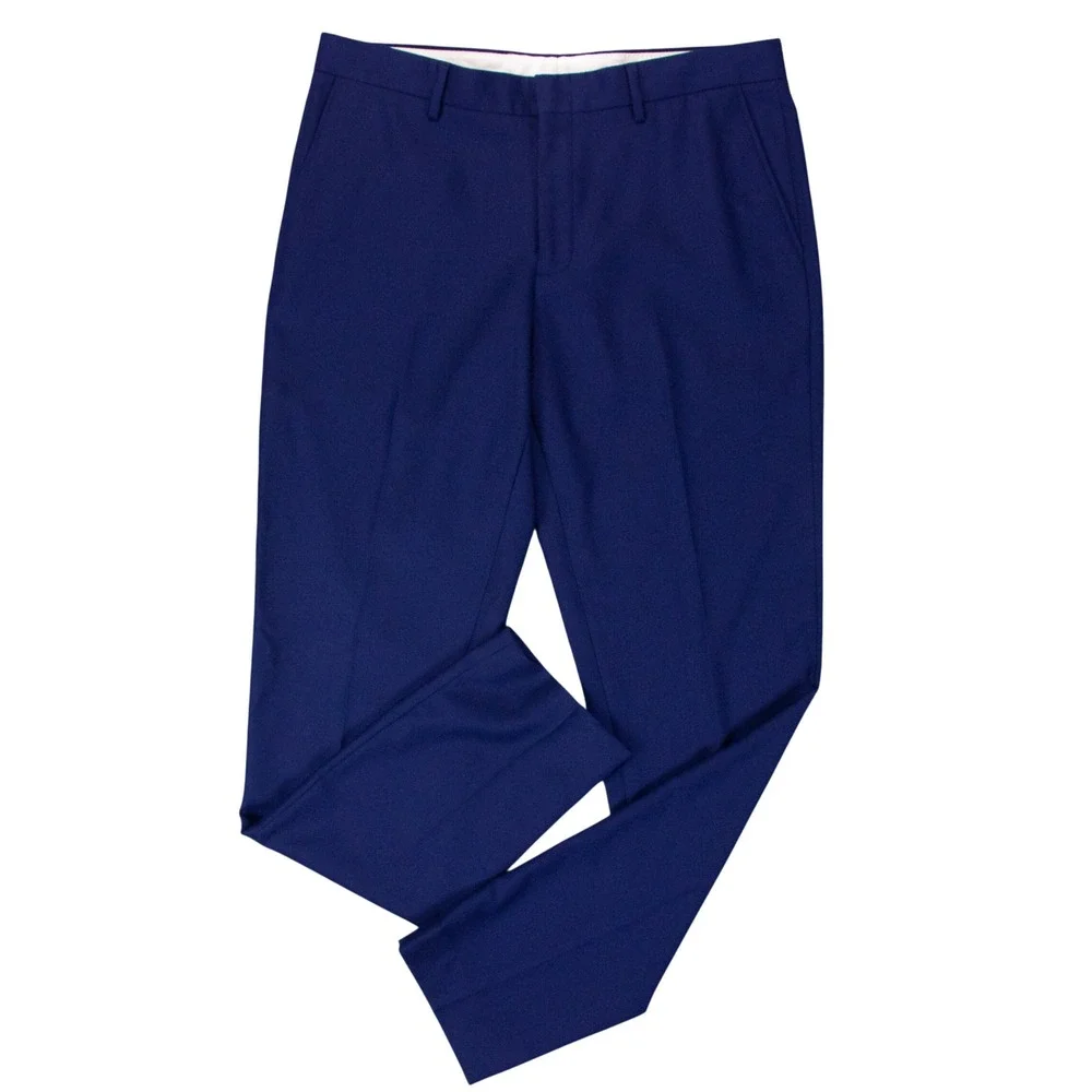 NWT J.Crew Bowery Slim Fit Wool Dress Pants Mens 34x34 Blue $128 MSRP